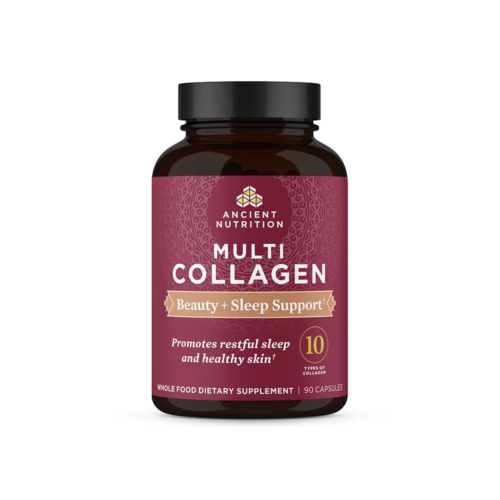 Saç, Cilt ve Çiçeği için Antik Beslenme Kolları, Güzellik + Uyku 90 Ct, Collagen Supplement + Magnezyum, Supports Skin and Nails, Sleep, Paleo ve Keto Friendly, Gluten Free