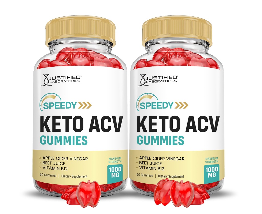 Justified Laboratories (2 Pack Speedy Keto ACV Gummies Advanced Formula 1000MG Speedy Keto Gummies Apple Cider Vinegar Formated with Pomegranate Beet Buice Powder B12 Vegan Non GMO 120 Gummys