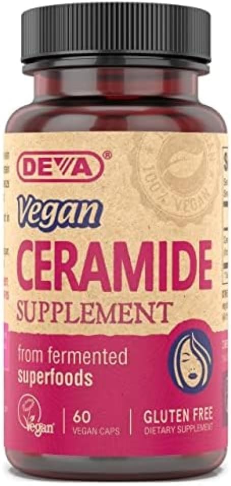 DEVA Βιταμίνες Vegan Δερμάτινα δισκία αποκατάστασης Ceramide, 60 Count, 1- Pack