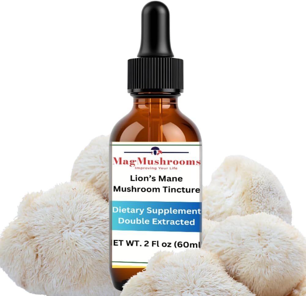 Lion's Mane Tincture, High Potency, Double Extracted, 60 Daily Dos