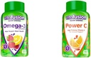 Vitafüzyon Omega-3 Berry Lemonade Heart Health Gummies 120 Kont ve Immune Desteği için Orange Flavored Vitamin C Gummies