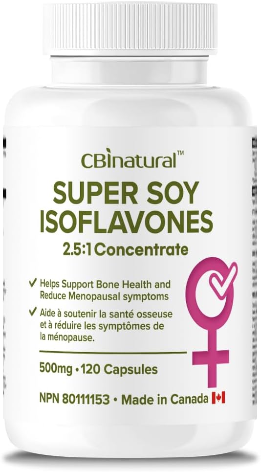 Soy Isoflavones 2.5:1 Extract 500 mg (1250 mg Equivalent), Destekler Kadın Sağlığı, 120 Vegan Capsules, 4-Month Supply, Non-GMO, Gluten Free
