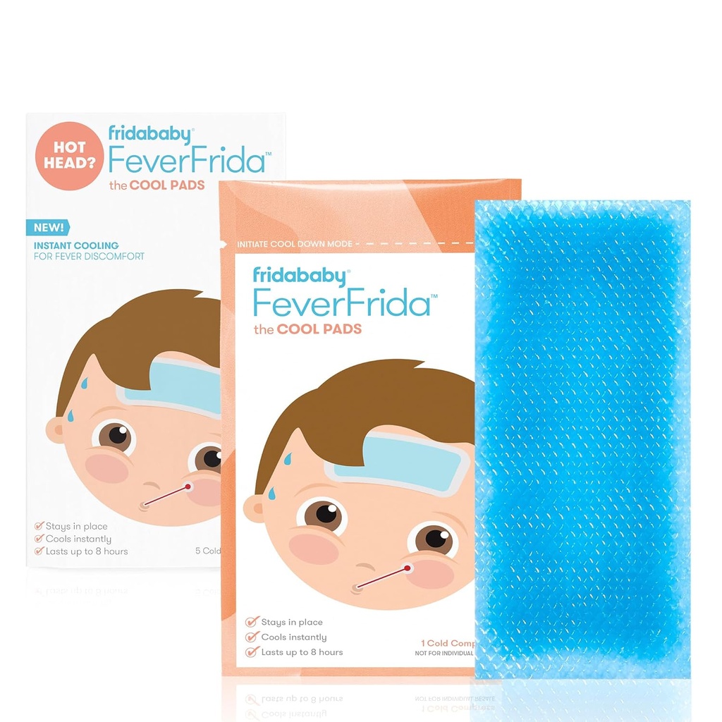 Frida Baby Cool Pads, Patch Πυρετός για τα παιδιά, Μειωτής Πυρετός, Αδιαφορία και ανακούφιση από τον πονοκέφαλο, 5 κόμης