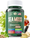 Sea Moss 12000 mg Black Seed Oil 6000mg Ashwagandha 3000 mg Turmeric 1000 mg Bladderwrack 2000 mg Burdock 3000 mg & Vitamin C & D3 With Dockberry Manuka Dandelion Sarı Iodine Chlorophyll ACV