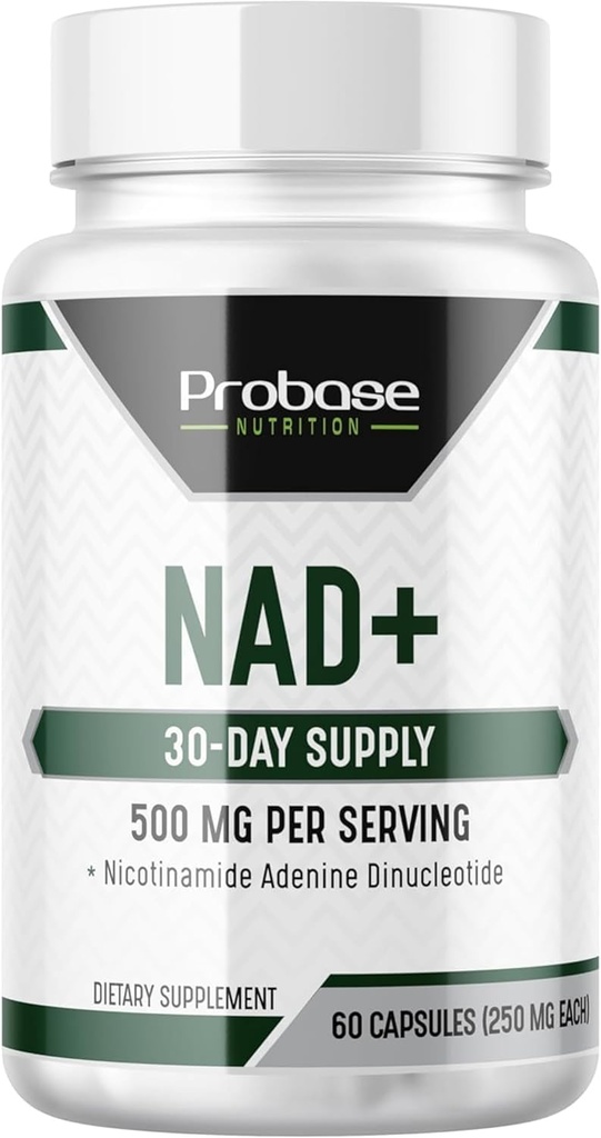 Probase Nutrition NAD Supplement 500mg High Potency 30 Day Supply NAD Maximizer Παρόμοια με Nicotinamide Riboside Vegan Non GMO Δοκιμασμένο τρίτο μέρος