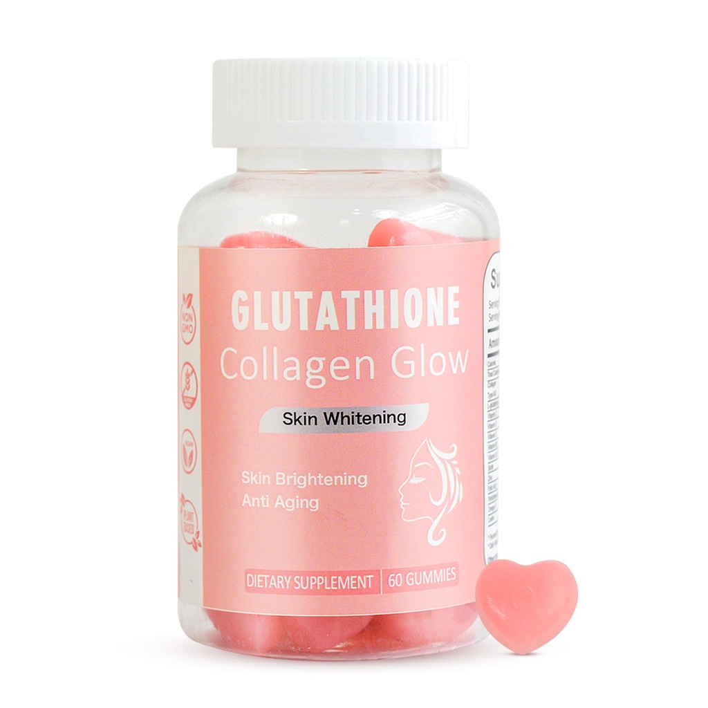 Kadın Skin Care ve Health için Glow Gummies, 60 Kont, Watermelon Flavor Collagen Glowing Skin Gummies For Skin Brighting, Organic Chewable Gummies Vitamins, Vegan, Gluten-Free