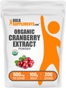 BulkSupplements.com Organik Cranberry Extract Toz - Organik Cranberry Flavoring Toz, Vaccinium Macrocarpon Meyvesinden Kaynaklandı - Vegan & Gluten Ücretsiz, 100g (3.5 oz) (Pazarlamada 500 mg (3.5 oz)
