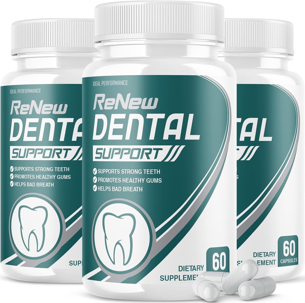 IDEAL PERFORMANCE (3 Pack) Renew Dental Support Pills Cleanser (180 Capsules)