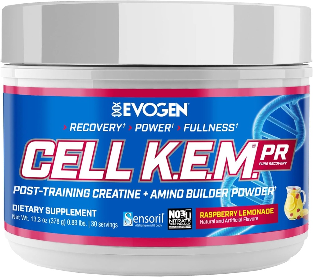 Evogen Hücre K.E.M. PR - Post Workout Recovery Toz & Kas Builder | Kreat Krep, BCAA Toz, EAAs | Supports Recovery, Strength & Fullness | Raspberry Lemonade | 30 Servisler