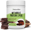 NaturalSlim Protein Powder με Βιταμίνες και Ορυκτά Μεταβολικά C-Plus - Αντικατάσταση γεύματος Σκόνη Ενισχυμένη με Βιταμίνη C, Ψευδάργυρο & Αμινοξέο - Σοκολάτα Protein Powder 10 Μερίδες 1,1 lb.