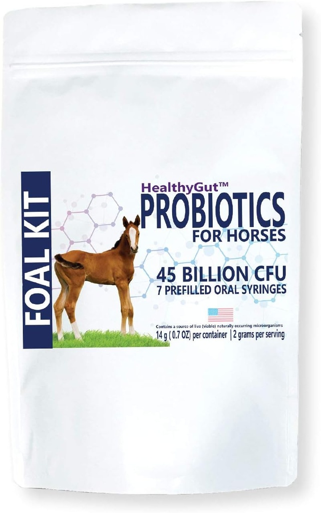 Horses Diyetary Supplement için sağlıklıGut Foal Kit, All- Natural Formula (14 g)
