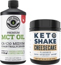 Left Coast Performansı% 100 Coconut MCT Oil Liquid, 32oz + Cheesecake Keto Meal Change Shake, 16oz