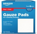 Temel Bakım Gauze Pads, 4x4 inç Sterile Tıbbi Yaralar Temizlik için Sponges Giymek, Kapaklama ve Az Injuries, 50 (Polonya Tüm Sağlık)