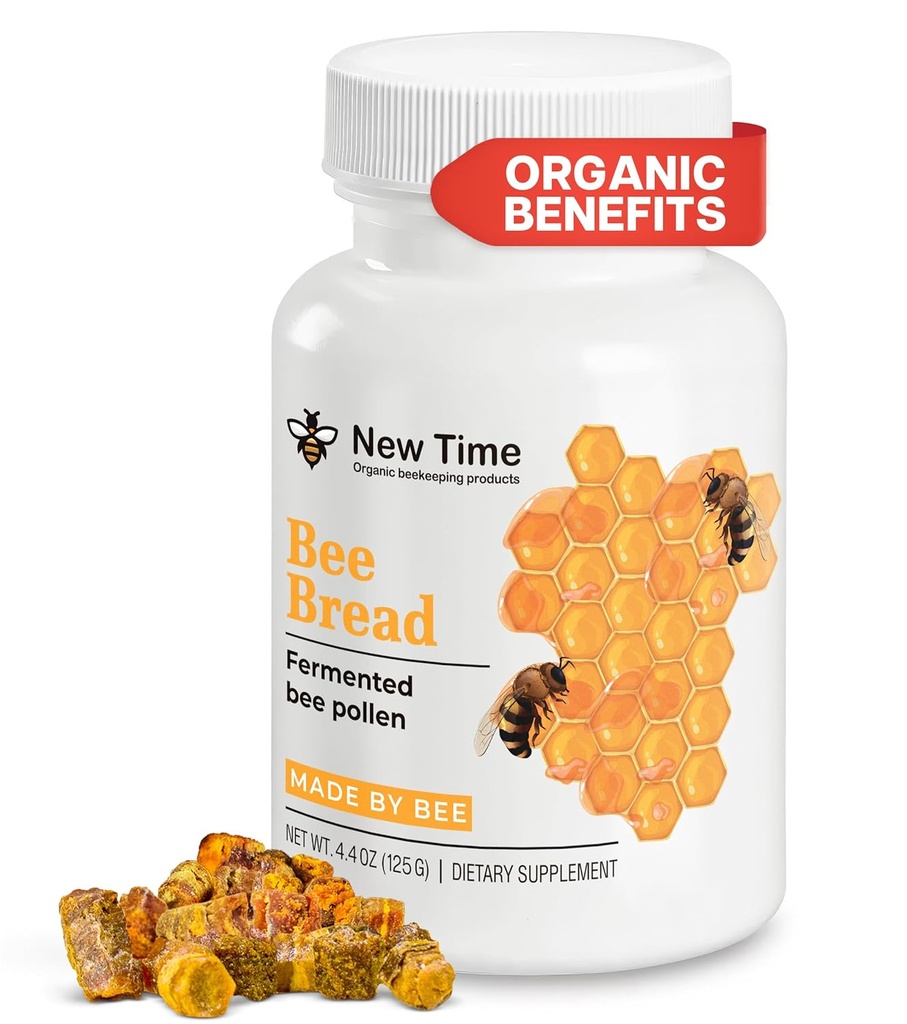 Organik Arı Ekmek - Fermented Bee Pollen 4.4oz (125g)% 100 Doğal Superfood Granules Multivitamin Supplement for Meme Büyüme, Probiyotik, Vital Proteins, Amino Asits Immune Support & Energy Boost