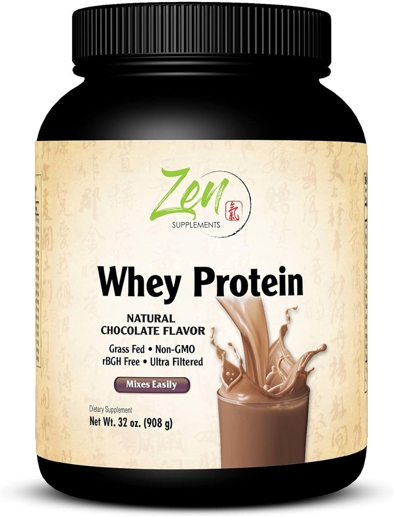 Zen Supplements - Organik Grass Fed Whey Protein 19g Per Keto Dostu - Çikolata 32 Oz-Powder