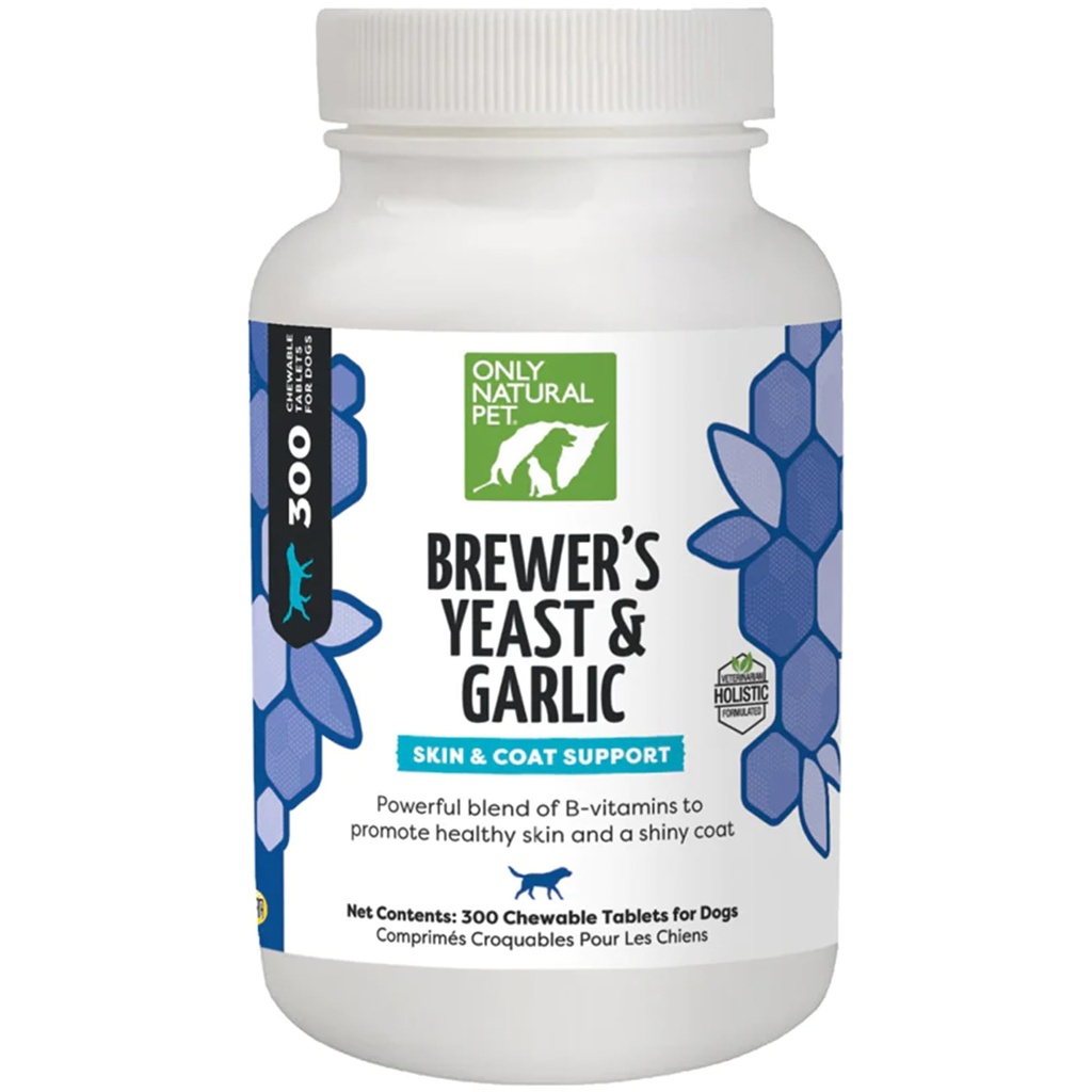 Sadece Doğal Pet Brewer'in Yeast & Che Chewables - Köpekler için All-Doğal Flea & Tick Önleme - B Vitaminleri ile Tanımlanmış - Sağlıklı Skin & Coat - 300 Kont Tablet