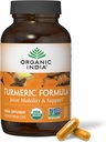 Organik Hindistan Turmeric Curcumin with Black Pepper - Organik Turmeric Supplement and Curcumin Supplement, Turmeric Capsules, Ortak Destek & Immune System Support, Whole Root, Trikatu - 180 Capsules