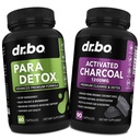 Body Detox Cleanse & Charcoal Capsules - Intestinal Digestive Support Supplements for Stomach Gut Health - Pro Gut Health Intestine Supplement Binder Stomach - Wormwood Black Walnut Kompleksi & Cloves