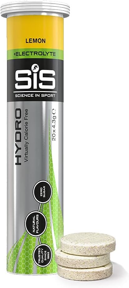 SIS Hydro Electrolyte Drink Tablets, Electrolyte Tabs for Hydration, Advancedd Endurance Sports Drink for Run, Bisiklet, Triathlon, Lemon - 20 Tabletler - 1 Pack