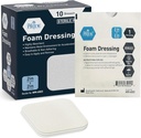 Yaralar için MED PRIDE Sterile Köpük Elbiseleri, Soft Absorbent Non-Adhesive Sular Ulcers için Tıbbi Köpük Padding, Injuries (2x2 Perfect (Pack of 10)
