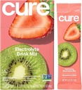 Cure Hydration | Plant-Based Electrolyte Drink Mix | Nodrew Sugar | Dehidrasyon Yardımı Banyo Su ile Yapılan | Non-GMO | Vegan | 8 Packets Kutu - Strawberry Kiwiwi