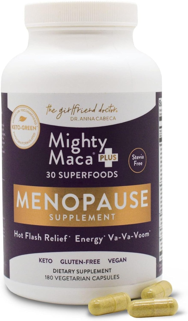 Menopause Support Capsules by Dr. Anna Cabeca - Plant-Based Supplement with Maca, Ashwagandha, and Adaptogens for Mood, Energy & Hormon Balance - 180 Capsules
