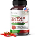 Liposomal Cayenne Pepper Cinnamon Ginger - Destek Digestion Wellness, Immunity - 180 günlük Supply - ABD'de Made in the USA
