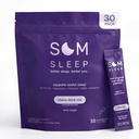 Som Sleep, Calm Sleep Aid Toz İçecek Mix, 3 mg Melatonin, Magnezyum, B6, L-Theanine & GABA – Vegan, Zero Sugar, Keto Friendly – Cherry, 30-Pack