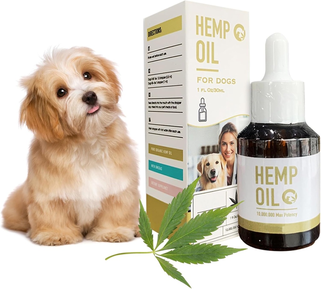 Köpekler için HENmp Oil - Evcil hayvanlar Endişeli Uyku Ağrısı Inflammasyon Arthritis Allergies - Supports Skin Itchy, Joint & Hip Health - Herbal Supplements- Non-GMOMO
