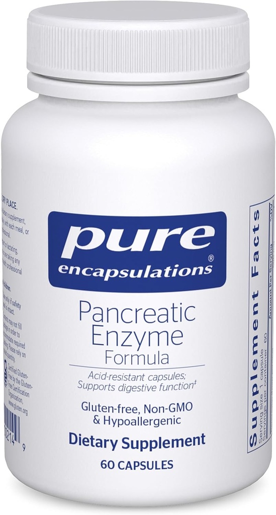 Saf Encapsulations Pancreatic Enzyme Formula - Dargestive Enzymes for Digestion - Supports Gut Health* - Targeted Delivery Capsules - Gluten Free & Non-GMO - 60 Capsules