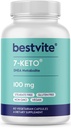 BESTVITE 7Keto 100 mg DHEA (60 Vegetarian Capsules) - No Stearates