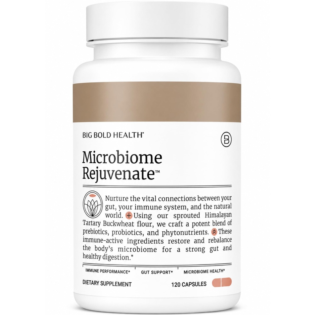 BÜYÜK BOLD SA Microbiome Rejuvenate Prebiyotik + Probiyotik Supplement for Gut Health & Immune System Support - Immune-Active Himalaya Tartary Buckwair - Gluten-Free (120 Vegetarian Capsules)