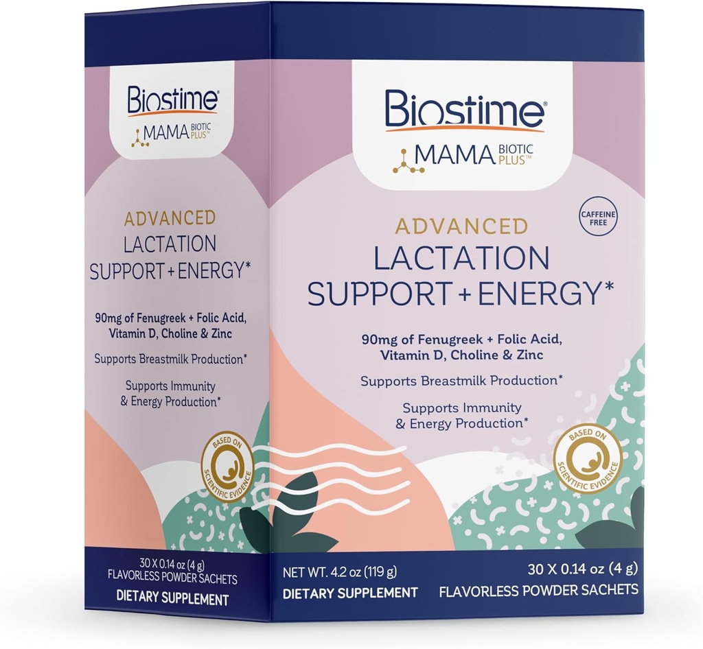 Biostime Mamabiyotik Fenugreek Lactation Supplement + Enerji Vitamin Kompleksi | Lactation & Emziring Support Multivitamin | Vitamins B, çinko, FOS Prebiyotik | 30 Satchets