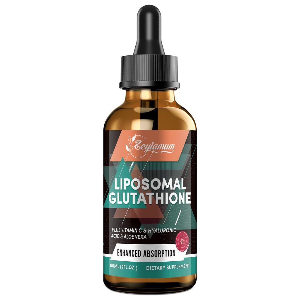 2000MG Liposomal Glutathione Liquid Drops, Ultra High Abxia, Natural Detoxification, Immune System & Skin Supprot*, L-Glutathione, Capsules Alternative, 2.02 OZ