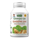 ANDREW LESSMAN Ginkgo 120 Plus Ginseng 200mg - 60 κάψουλες - Standardized Extract Blend to Support Brain, Memory and Cognitive Function. Adaptogen, καταπολεμά το άγχος και τη κόπωση. Χωρίς πρόσθετα
