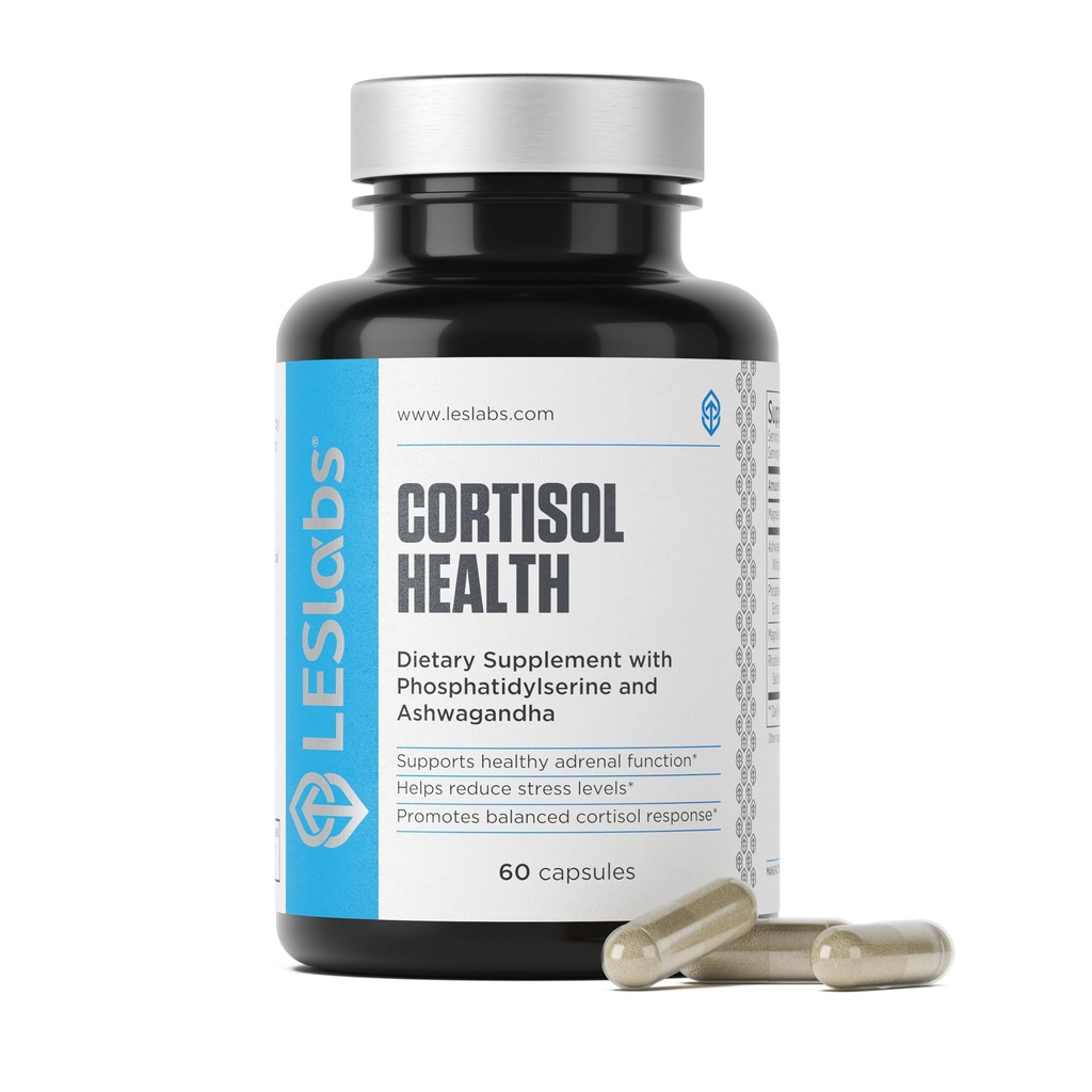 LES Labs Cortisol Health – Stress Relief, Balanced Cortisol Response, Relaxation & Deep Sleep – Phosphatidylserine, Magnolia Bark, Rhodiola Rosea & Ashwagandha – Μη ΓΤΟ – 60 Κάψουλες