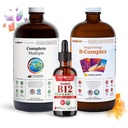 LIQUIDHEALTH Υψηλής Απόδοσης Δέσμη Βιταμίνης για Ενήλικες με Mega Energy B-Complex, Complete Multivitamin & Organic Vitamin B12 Drops - Ενισχύστε τη Φυσική Ενέργεια & Βελτιώστε την Αθλητική Απόδοση
