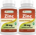 En İyi Doğallar Çinko Supplement, çinko Gluconate 50 mg 240 Tablet 2 Paket