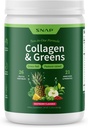 Snap Supplements Super Greens Toz Collagen,, 26 Meyve ve Sebzeler, Grass Fed, Saç, Skin, Nails & Ortak Destek, 11.34 oz, (30 Hizmet, 1 Ay Supply)