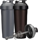 [2-Pack] 28-Ounce Shaker Şişe | Protein Shaker Şişe Action-Rod Wired | Shaker Cups, Madonna Free ve Dishwasher Güvenli | Black & Gray