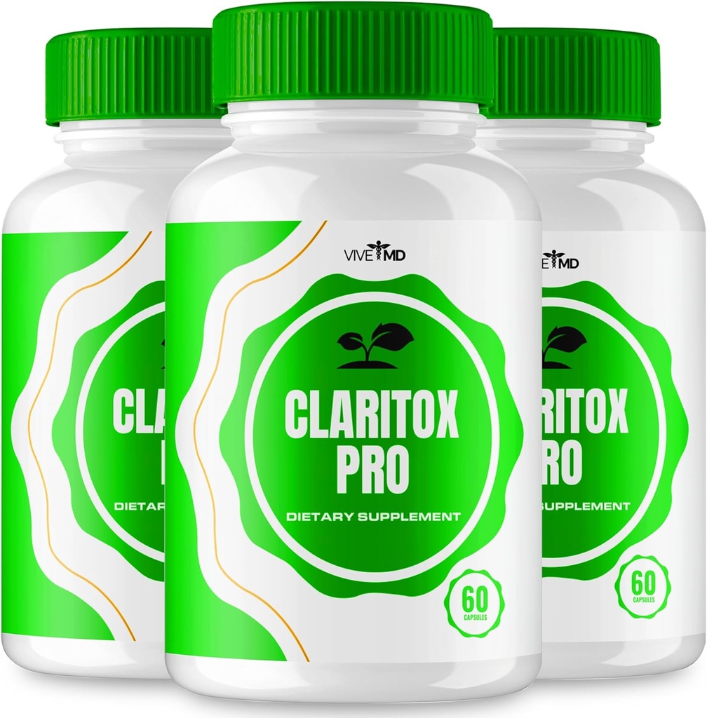 VIVE MD Claritox Pro for Vertigo Capsules, Claritox Pro for Vertigo Support Supplement, maximum Strength Nootropic Diyetary Formula Pills (3 Pack)