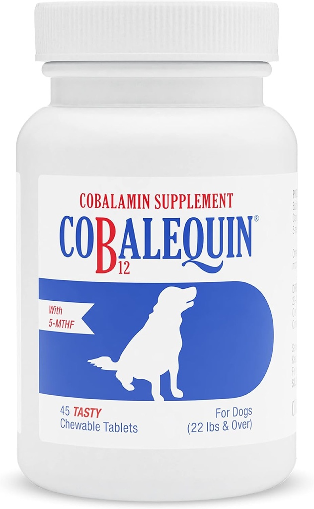 Nutramax Laboratories Cobalequin B12 Συμπλήρωμα για Μεσαίου έως Μεγάλους Σκύλους, 45 Μασώμενα Δισκία, Υδρολυμένο Κοτόπουλο, 2.08 ουγγιές