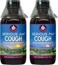 WishGarden Herbs Serious Cough AM & PM Syrup - Ciddi AM Non-Drowsy Cough Syrup + Ciddi PM Cough Syrup Supports Restful Sleep while Quieting Kuru or Wet Coughs, 4oz Schet