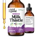 Wild & Organic Milk Butle Liquid Drops - Liver Cleanse Detox - Silymarin Milk Butle Supplement for Liver Support - Silybum Marianum Tohum Zenginliği - Vegan, Sugar & Alkol-Free - 4 f ozzz