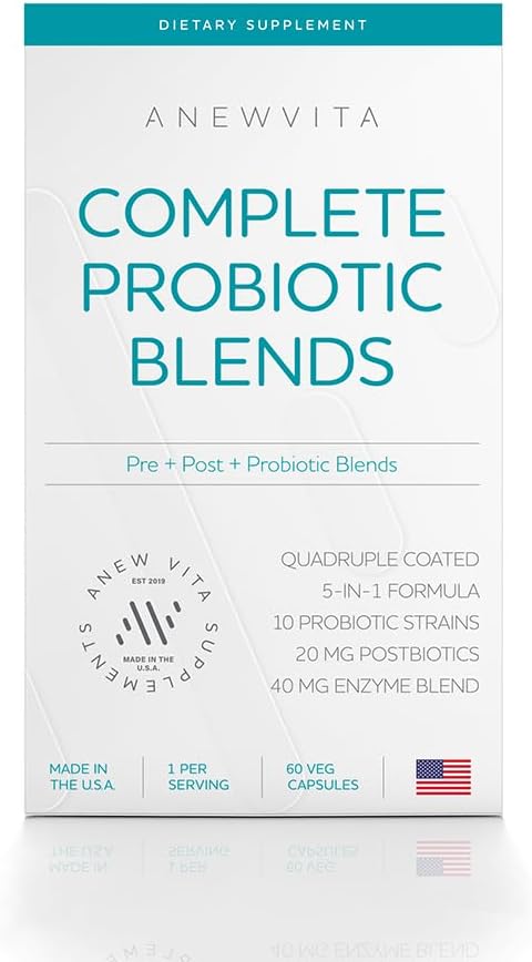 Tamam Probiyotik pla: 5-in-1 Digestive Enzymes, çinko, Postbiyotik, Prebiyotikler ve Kadın ve Erkekler için Probiyotikler, Kadınlar için Provitalize & Gut Health | 10 Strains 20 Milyar CFU, 60ct Softgels