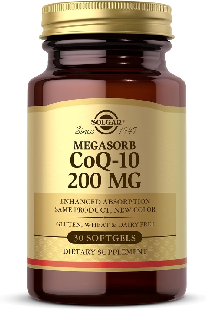 Solgar Megasorb CoQ-10 200 mg - 30 Softgels - Gelişmiş Absorb - Gluten Free, Dairy Free - 30 Hizmetler