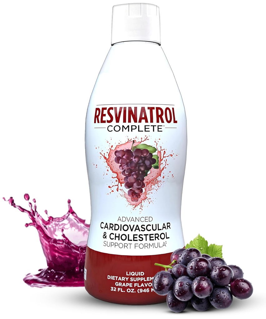 - 32 Fl. Oz. Advanced Liquid Cardiovascular & Cholesterol Support Formula - Sıvı Resveratrol Tamam Sağlıklı Aging, Heart Health & Energy Levels