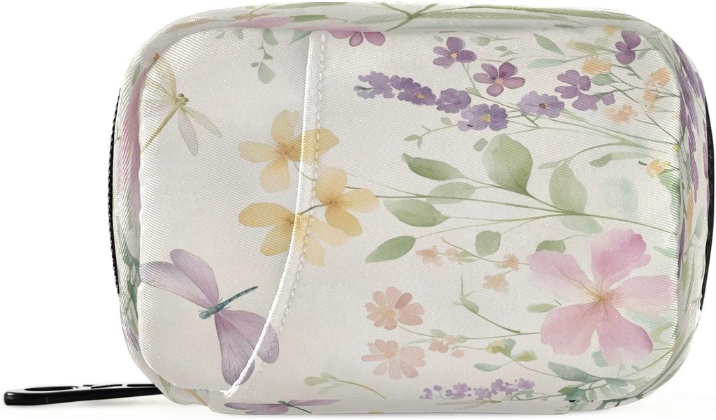 Burbuja Wildflowers Dragonfly Travel Pill Case, Weekly Portable Pill Box 7 Days Hill Organizer to Hold Medicine Vitamin Supplement with Zipper for Travel