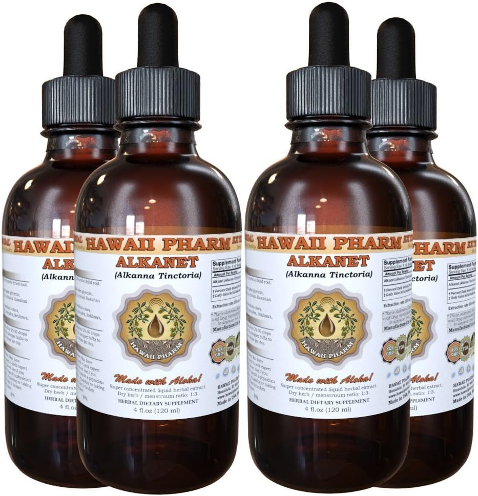 Alkanet Liquid Extract, Alkanet (Alkanna Tintoctoria) Root Tincture συμπλήρωμα βοτάνων 4x4 oz