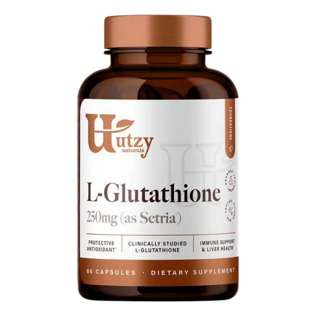 Utzy Naturals L-Glutathione | Immune Health & Antioksi Support | Setria® 250mg Azaltılı Form Glutathione | High Abors | Made in the USA | 60 Capsules